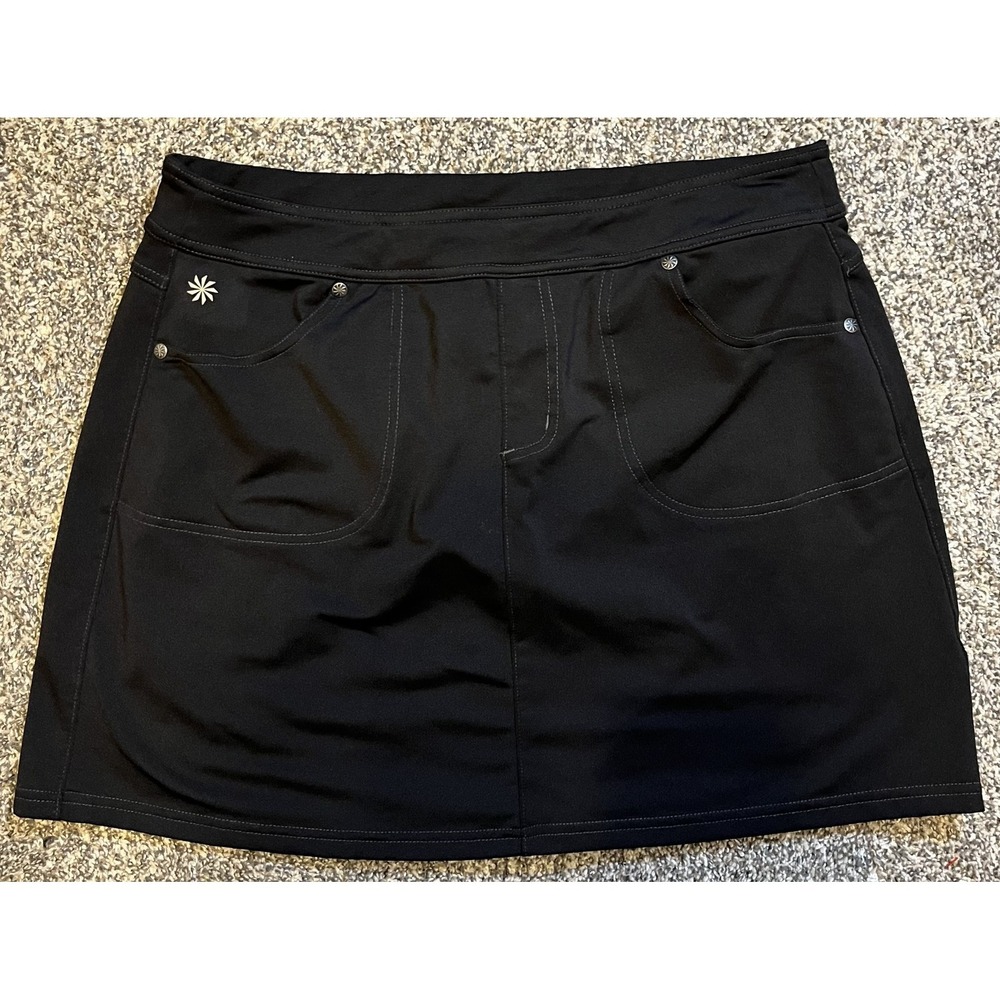 Athleta Skort Womens Medium Tall Black Athletic Running‎ Walking Stretch Pockets